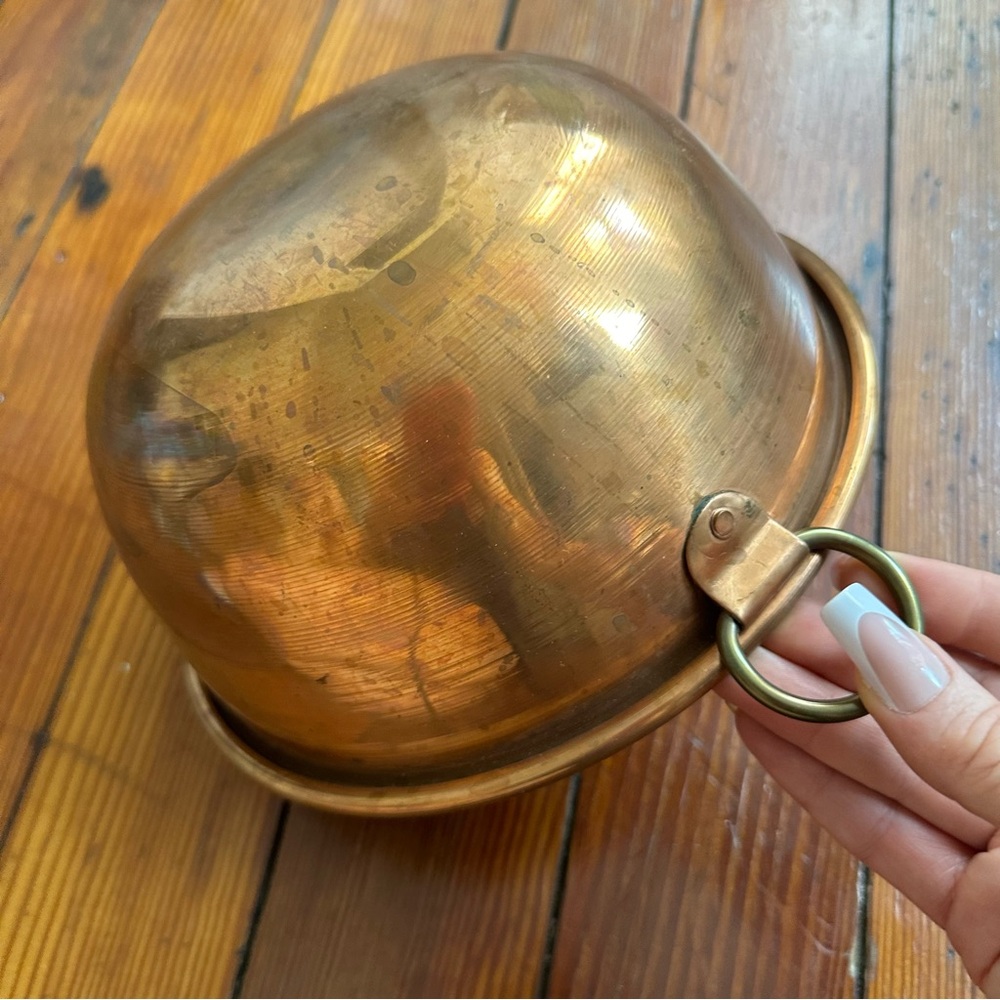 Antique/vintage French copper hanging mixing bowl - Picture 5 of 8
